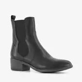 Harper leren dames Chelsea laarsjes met hak zwart