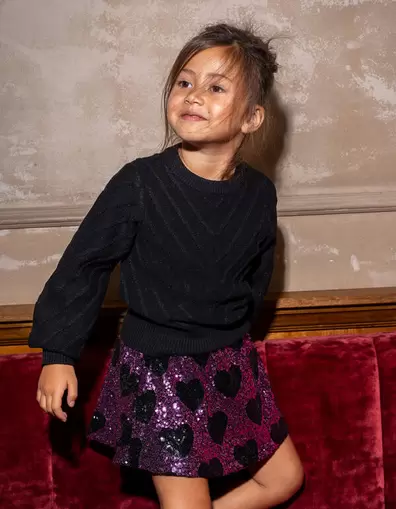 Glitter Gebreide Trui Zwart