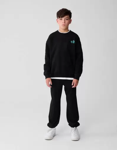 Fancy Wide Leg Broek Zwart