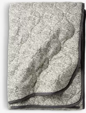 Plaid SKAVGRAS 140x200 gewatteerd beige/grijs