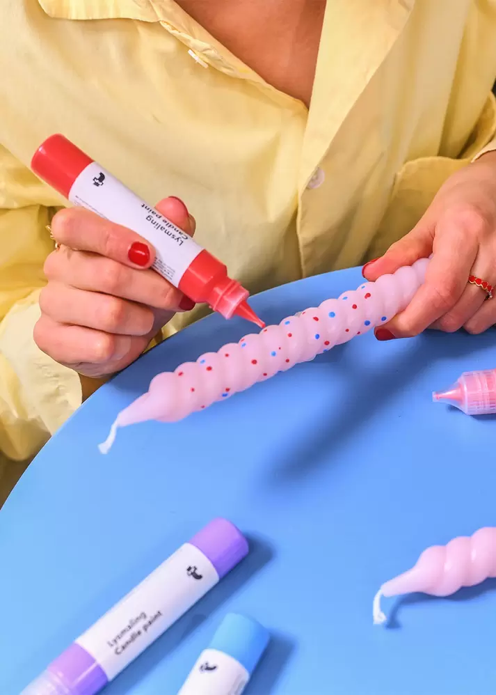 DIY beschilderde kaarsen - 3 stuks