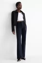 Flared jeans met riem - high waist - LYCRA®