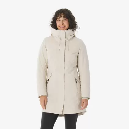 Waterdichte wandelparka NH500 voor dames beige