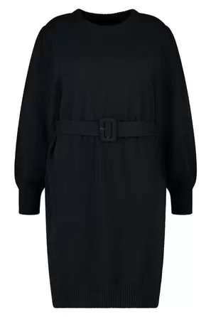 Gebreide jurk met ceintuur