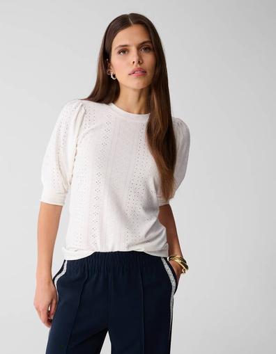 Embroidery Top Gebroken Wit