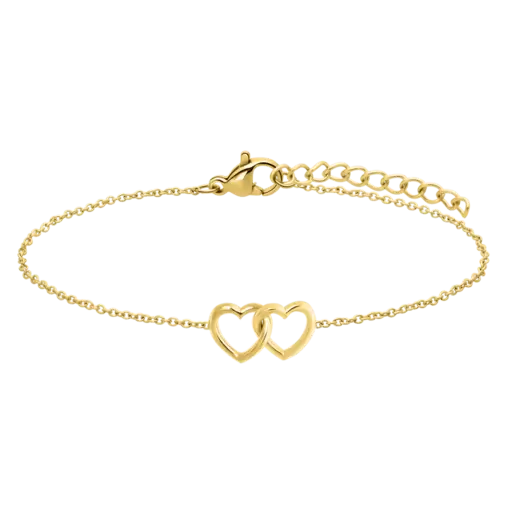 Zilveren goldplated fantasiearmband met hanger hart voor dames