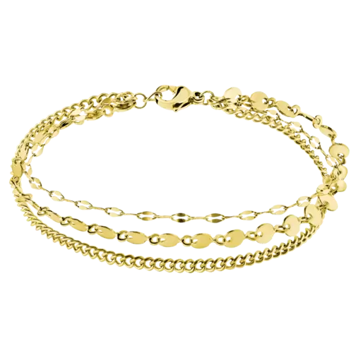 Stalen goldplated fantasiearmband voor dames