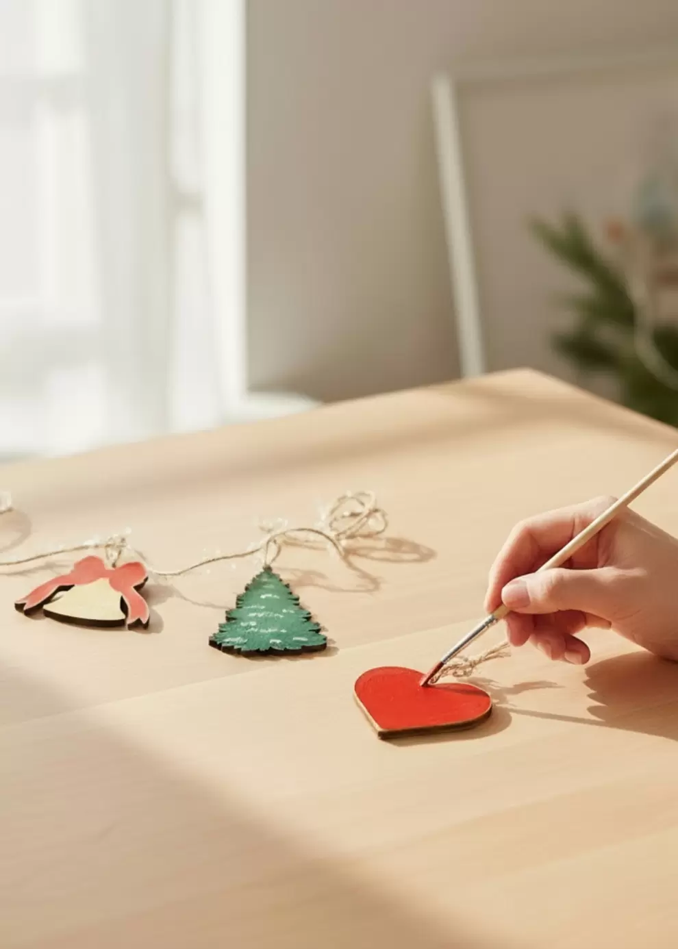 DIY houten kerstslinger