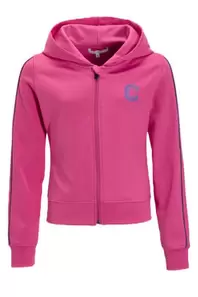 Vest met contrastbies roze