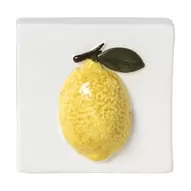 Siertegel citroen - geel/wit - 10.2x10.2x5.1 cm
