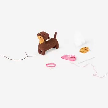 DIY crochet sausage dog kit