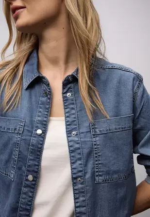 Denim overhemd blouse