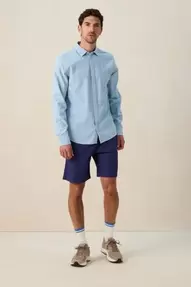 Lichtblauwe chambray overhemd