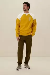 Donkergroene mid-rise chino met elastische taille