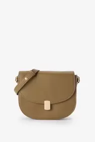 Donkergroene leren crossbody tas