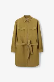 Lichtgroene midi jurk met ceintuur