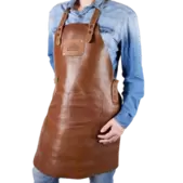 Leren schort met naam