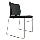 Gereviseerde ontvangst- en vergaderstoel - zwart