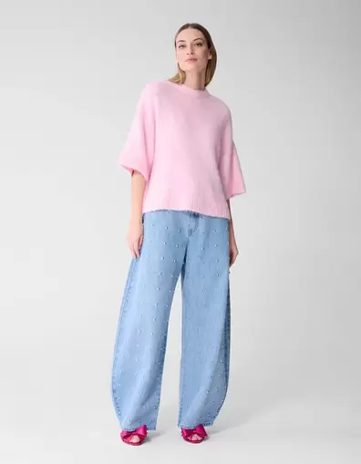 Stud Baggy Fit Jeans Bleached