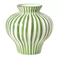 Vaas stripes - groen/wit - ø21x21 cm