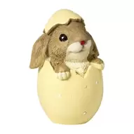 Beeldje paashaas in ei klein - geel - ø7x10.5 cm