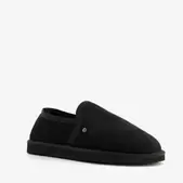 Hush Puppies suede pantoffels met merino wol zwart