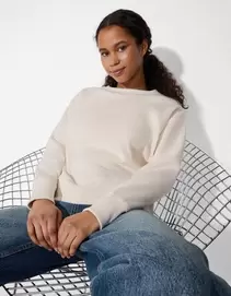 Sweatshirt - Oversized fit - wit