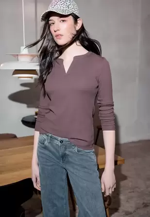 Geribd shirt met structuur