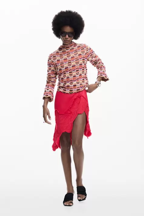 Kleurrige gebreide trui