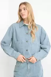 Denim hemdblouse - met strepen