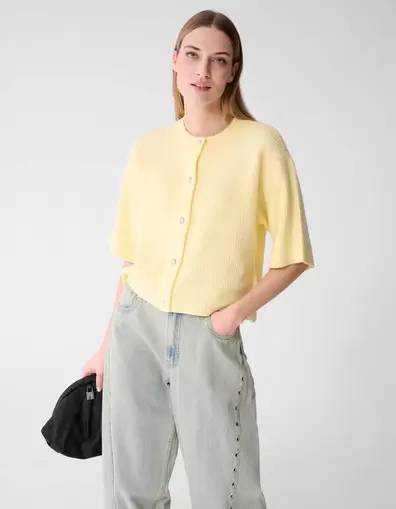 Korte Mouwen Vest Geel