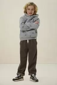 Grijze hoodie met smiley print