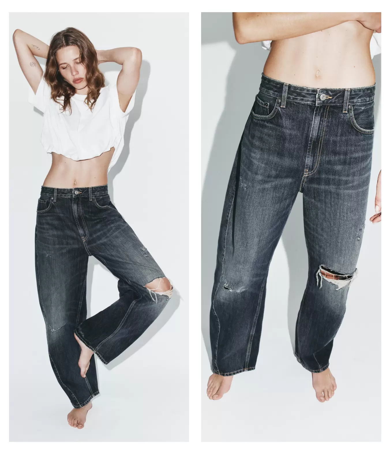 JEANS TRF BAGGY BALLOON MIDDELHOGE TAILLE