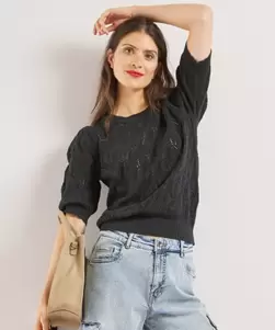 Ajour trui korte mouw