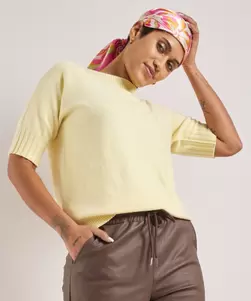 Fijnbrei trui met korte mouwen