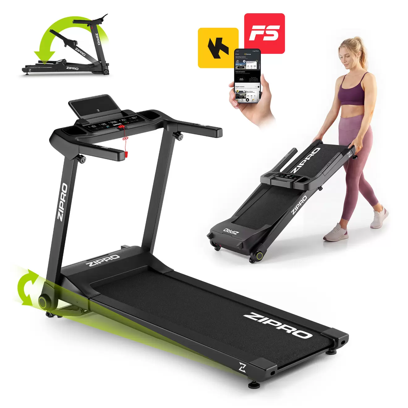 Loopband Zipro Ramble 125 x 45 cm 16 km/u compact, opvouwbare, tilt