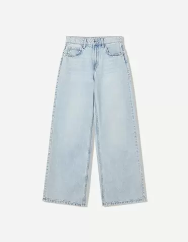 Jeans met wijde pijpen en halfhoge taille