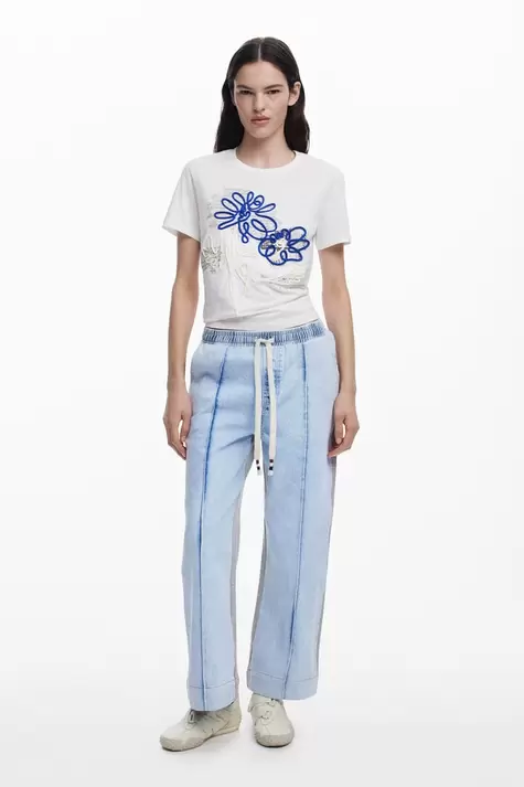 Bloemen T-shirt met koord