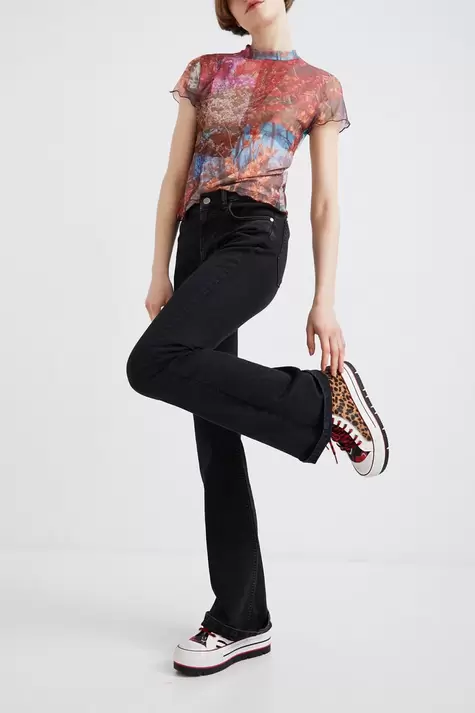 Hoge sneakers met plateauzool en dierenprint