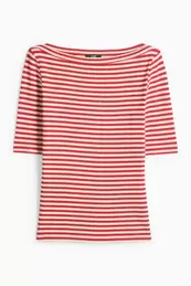 T-shirt - regular fit - gestreept - met structuur