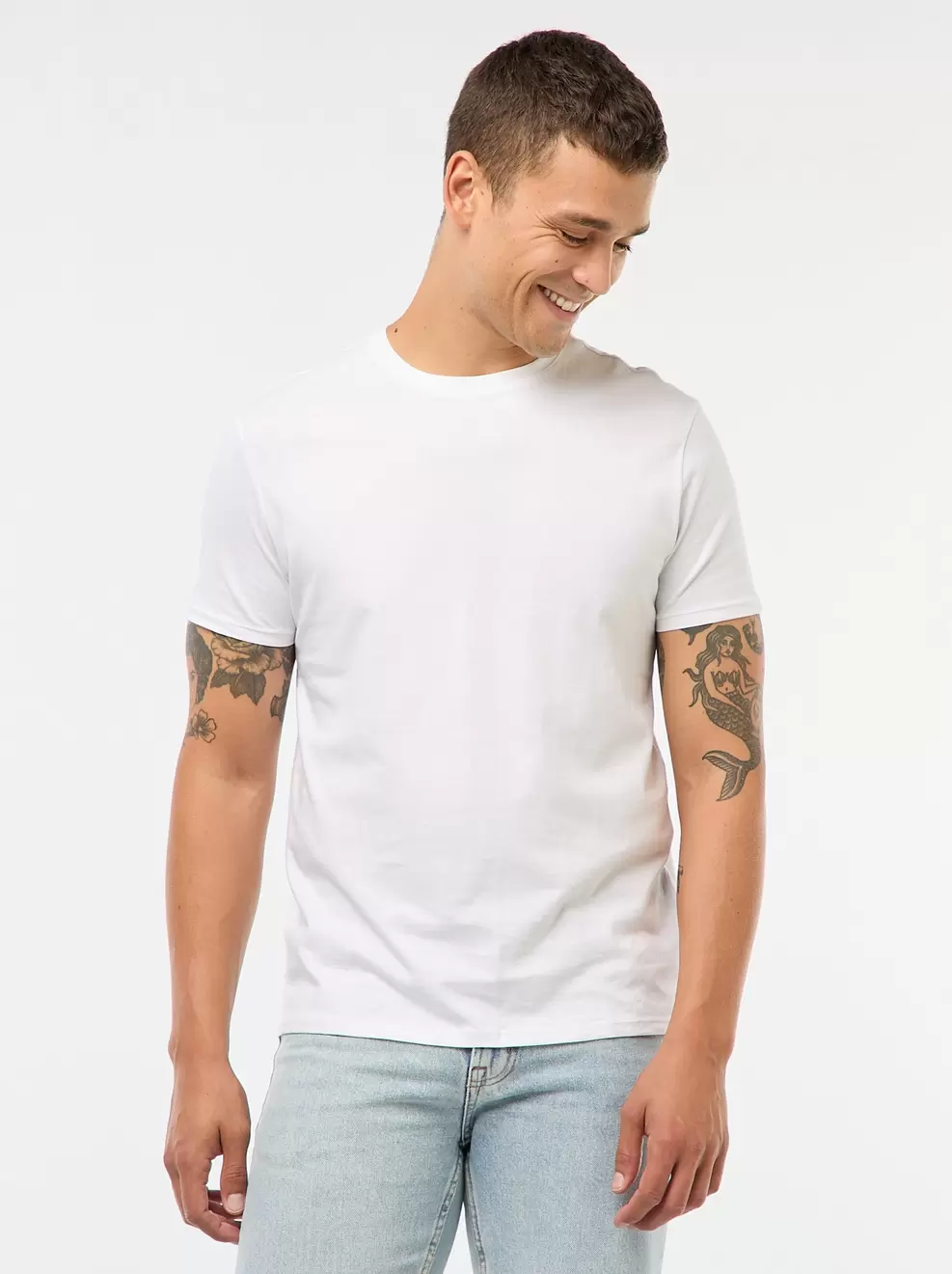 Recht T-shirt van effen jersey