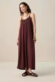 Donkerrode maxi jurk