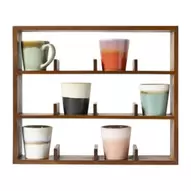 Wandkastje voor 12 mokken - bruin - 45x38x9 cm