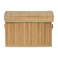 Opbergmand met deksel klein - bamboe - 18x28x17 cm