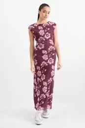 Jurk van mesh - gebloemd