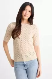 Gebreide trui - korte mouwen