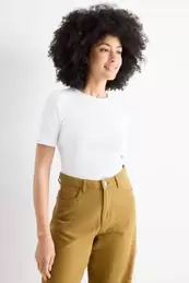 T-shirt - slim fit - ribstof