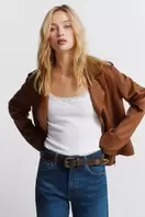 Cazadora antelina hombros trabillas