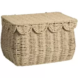 Mand Moda met deksel - bruin - 27x37x23 cm