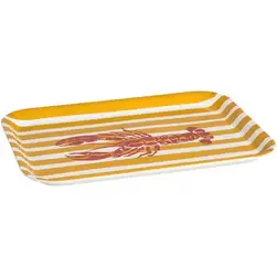 Dienblad Kreeft geel/wit - 43x32 cm